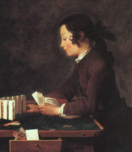 jean-Baptiste-Simeon Chardin The House of Cards Sweden oil painting art